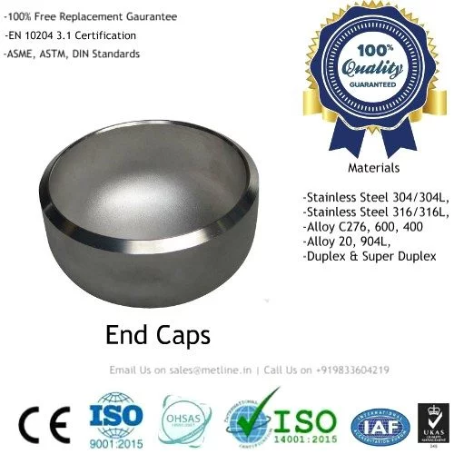 Nickel End Caps Manufacturers, Suppliers, Factory - Inconel Monel Hastelloy Incoloy