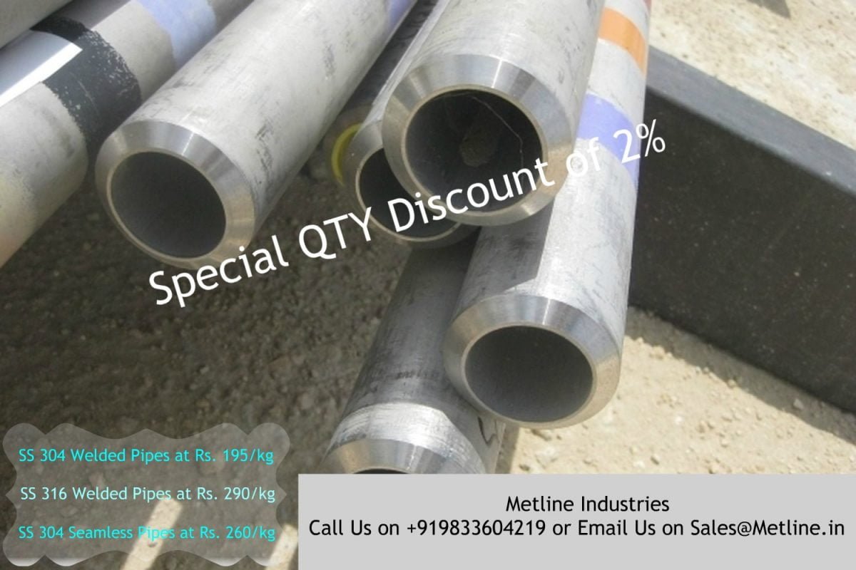 Stainless Steel Pipes Price List 16th June 2018 Avail QTY Discounts!