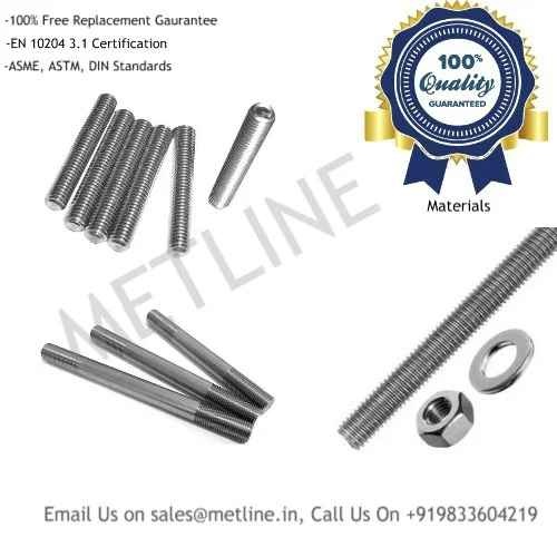Inconel Alloy 625 Studs, Alloy 718 Studs Studbolts, Threaded Bars Manufacturers Suppliers, Factory